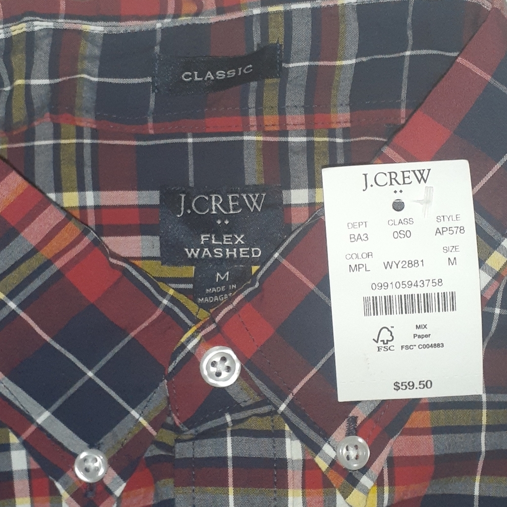 J Crew Casual Button Down Shirt Size-M NWT - Picture 2 of 5